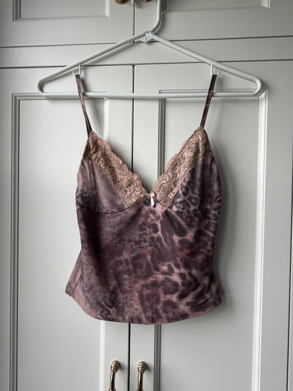 White Fox Boutique Mauve Tie-Dye Satin Cami